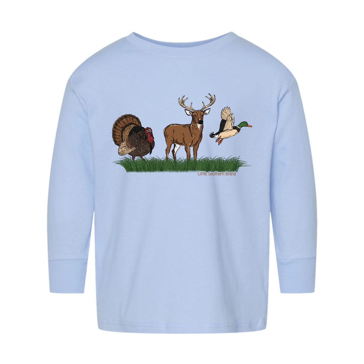 Duck, Turkey, Deer LS - Light Blue