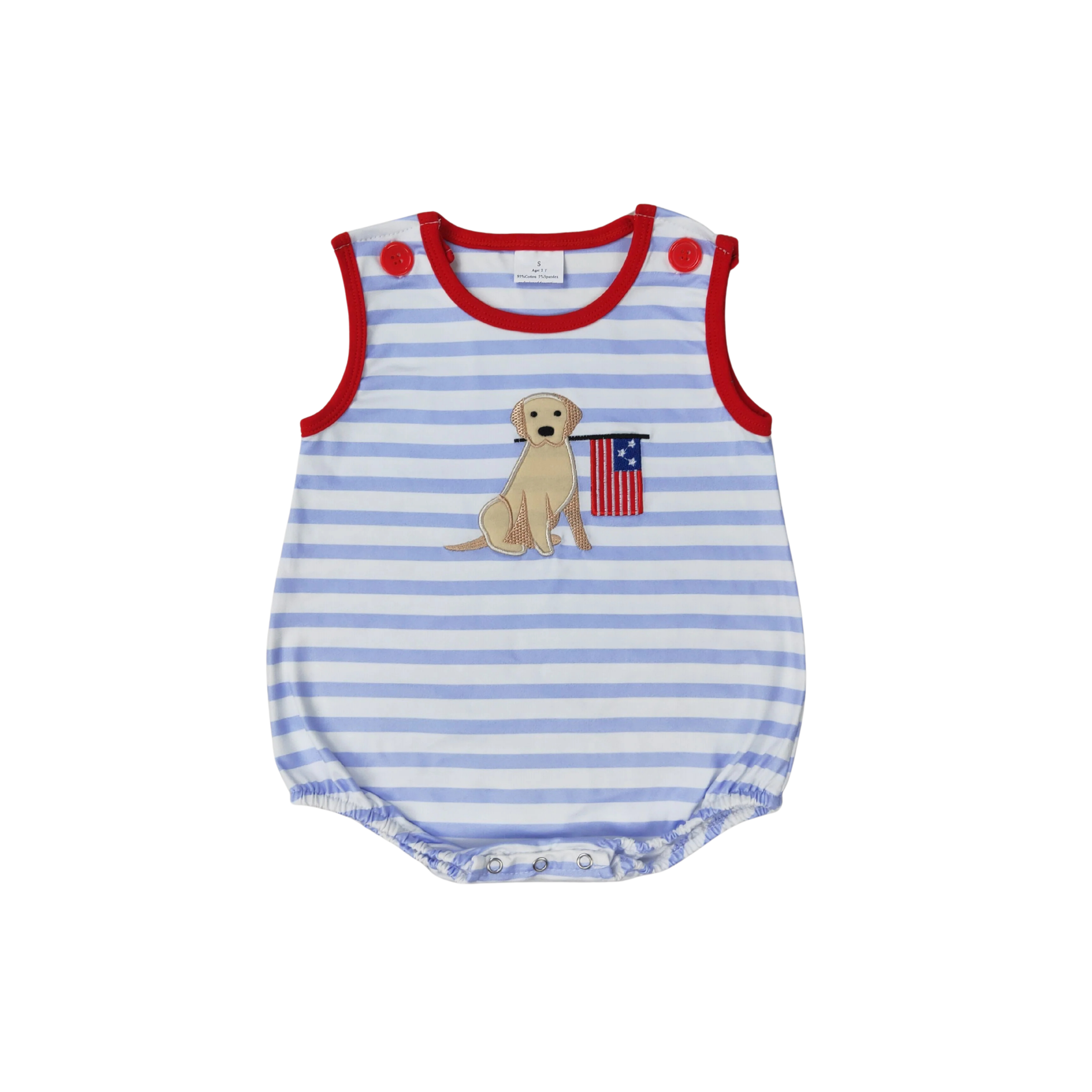 Appliqué American Dog Romper - Preorder
