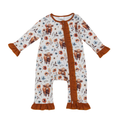 Highland Cow Fall Ruffle Romper - Preorder