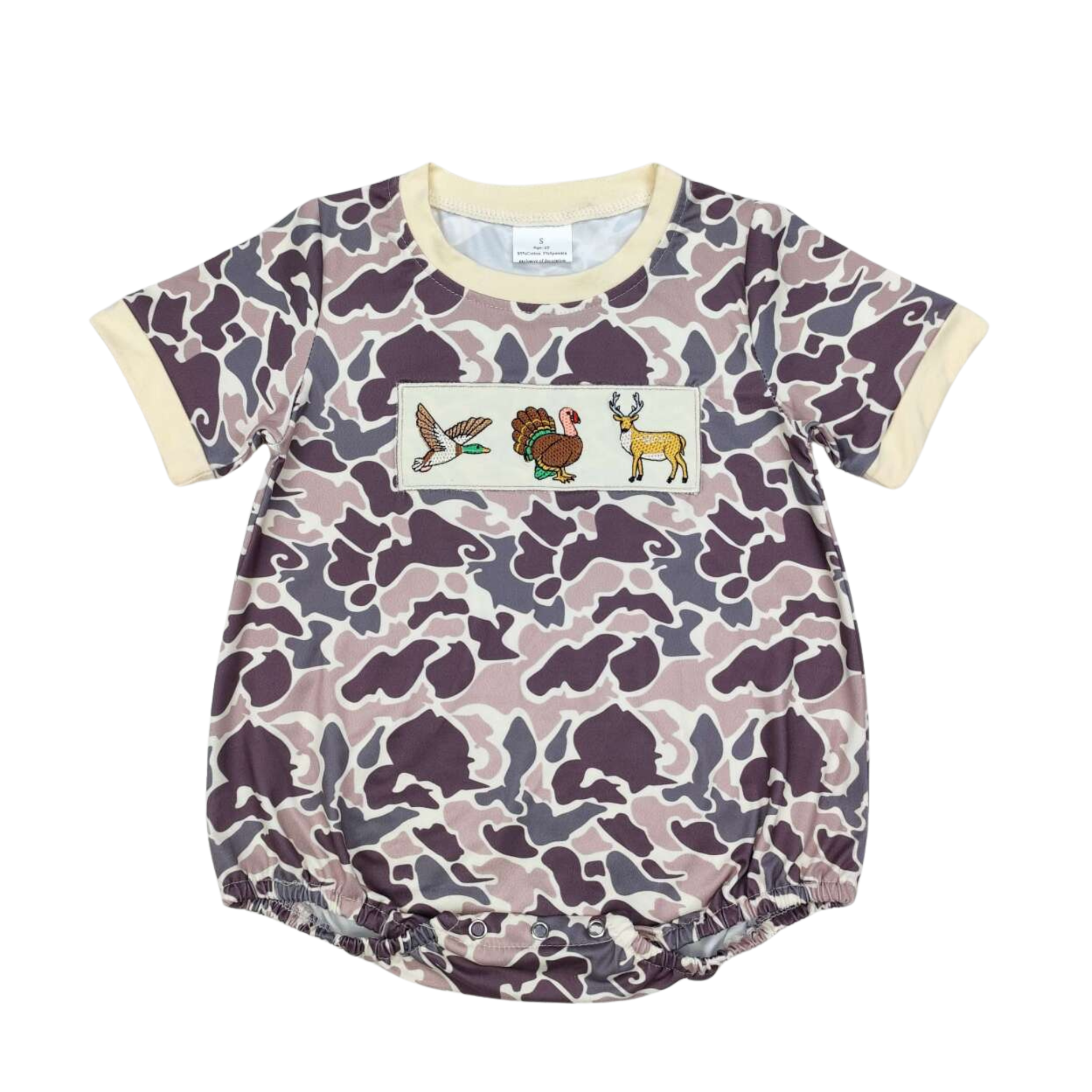 Duck, Turkey & Deer Embroidered Bubble - Preorder