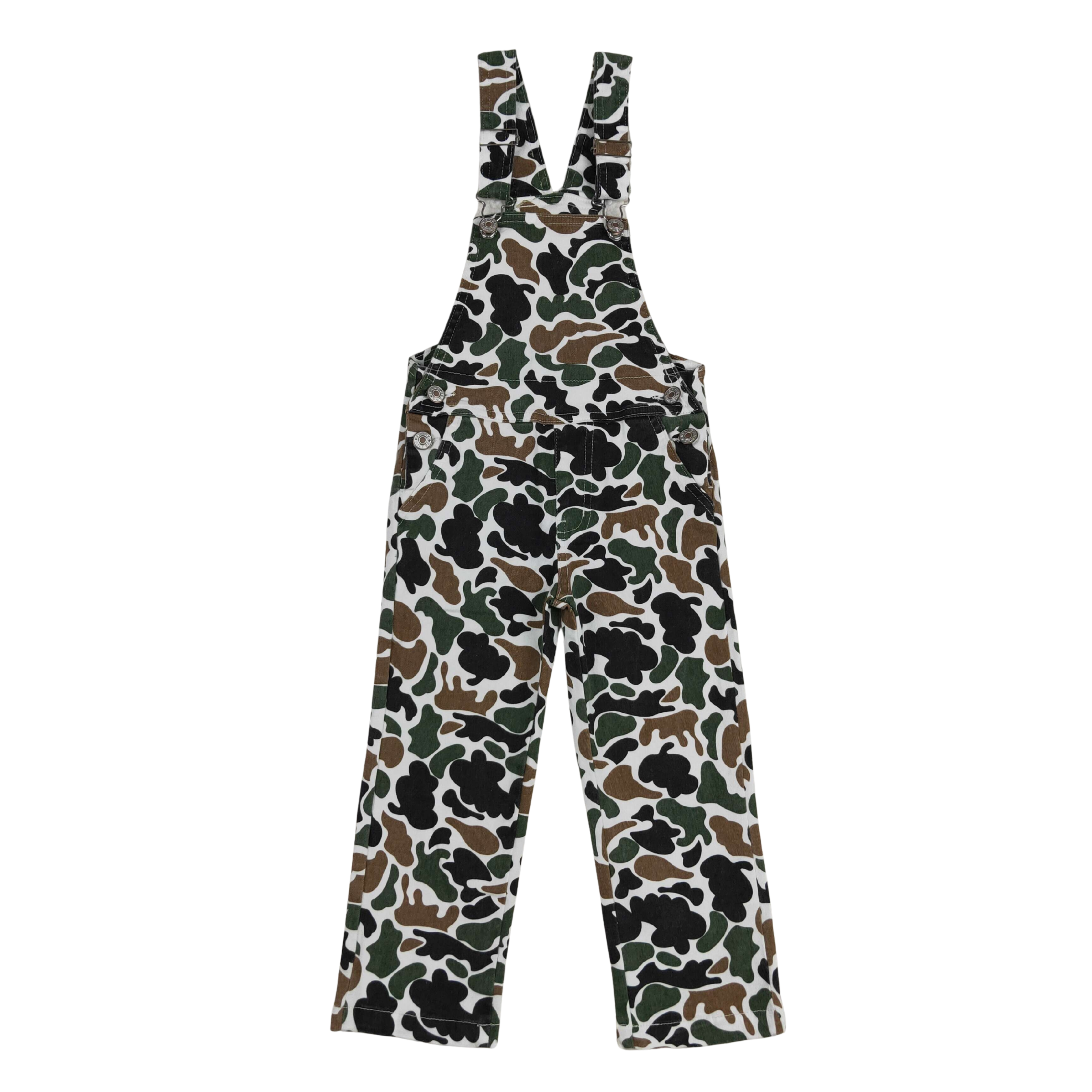 Retro Camo Denim Overalls - Preorder