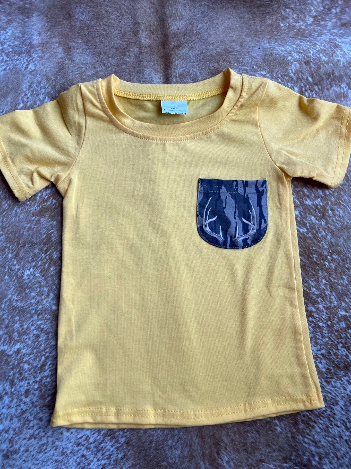 Yellow Antler Pocket Shirt - 2T