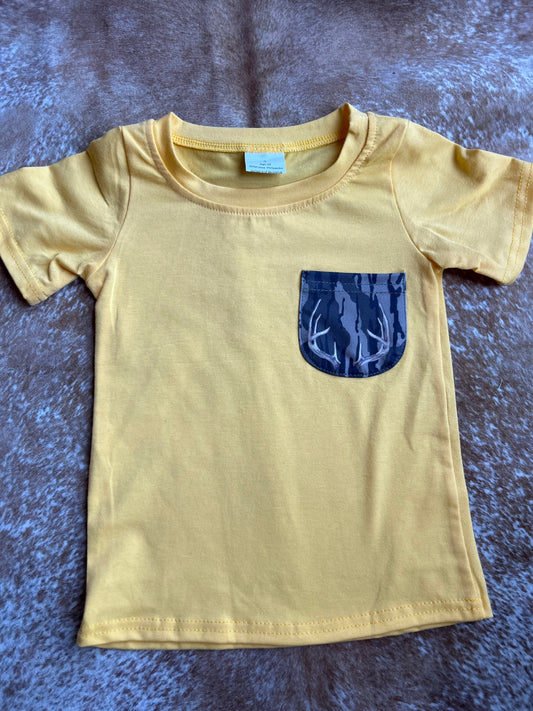 Yellow Antler Pocket Shirt - 2T