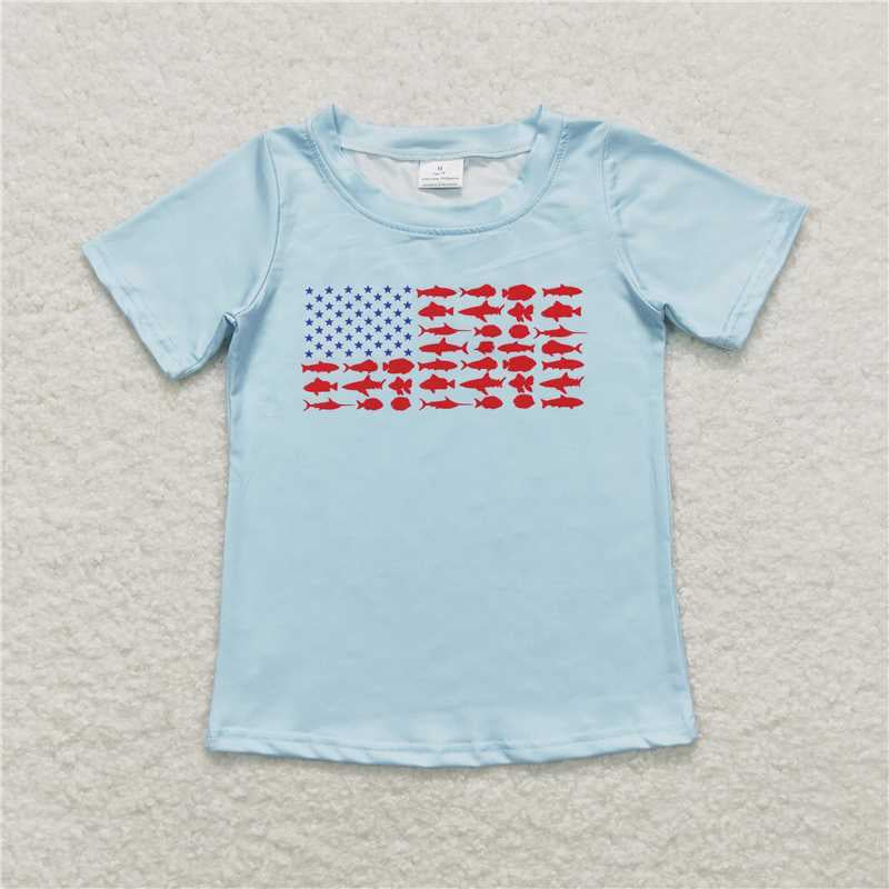 Light Blue Fish Flag Tee - Preorder