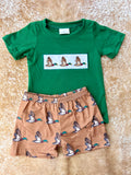 Green & Brown Embroidered Mallard Set - Preorder