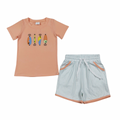 Peach Embroidered Fishing Lures Set - Preorder