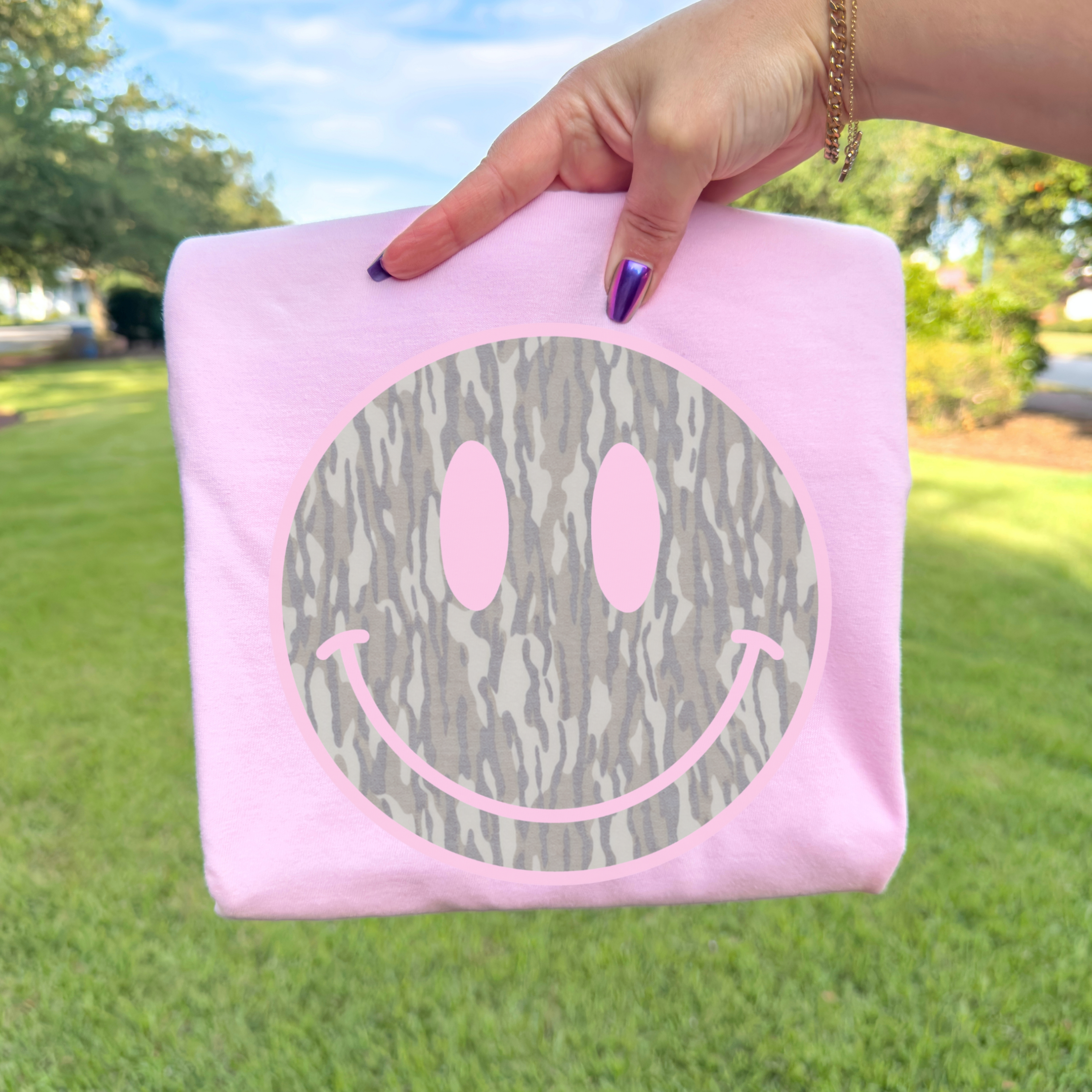 Camo Smiley Face | Blossom