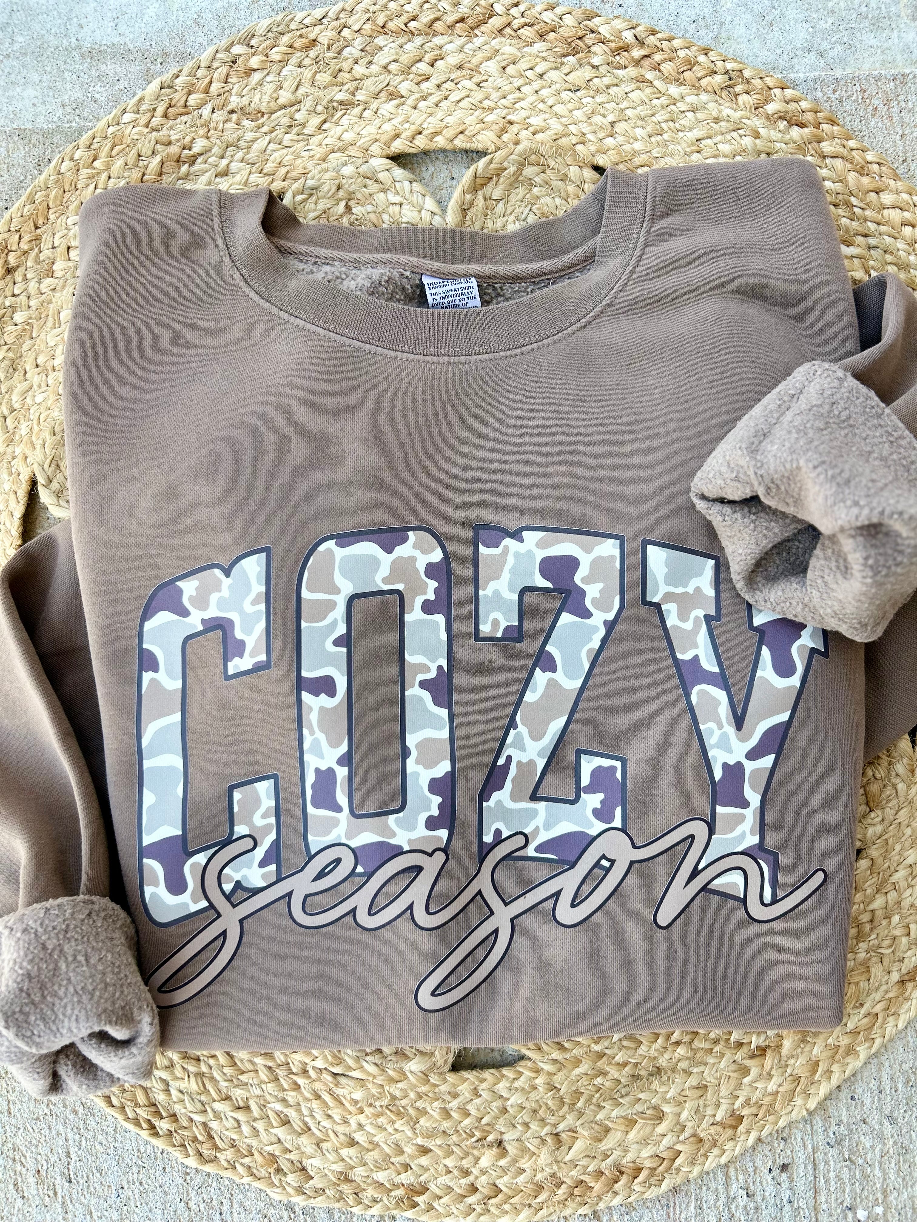 Camo Cozy Season Crewneck Sweatshirt