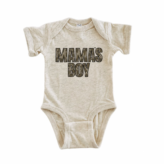 Dark Camo Mama’s Boy Onesie