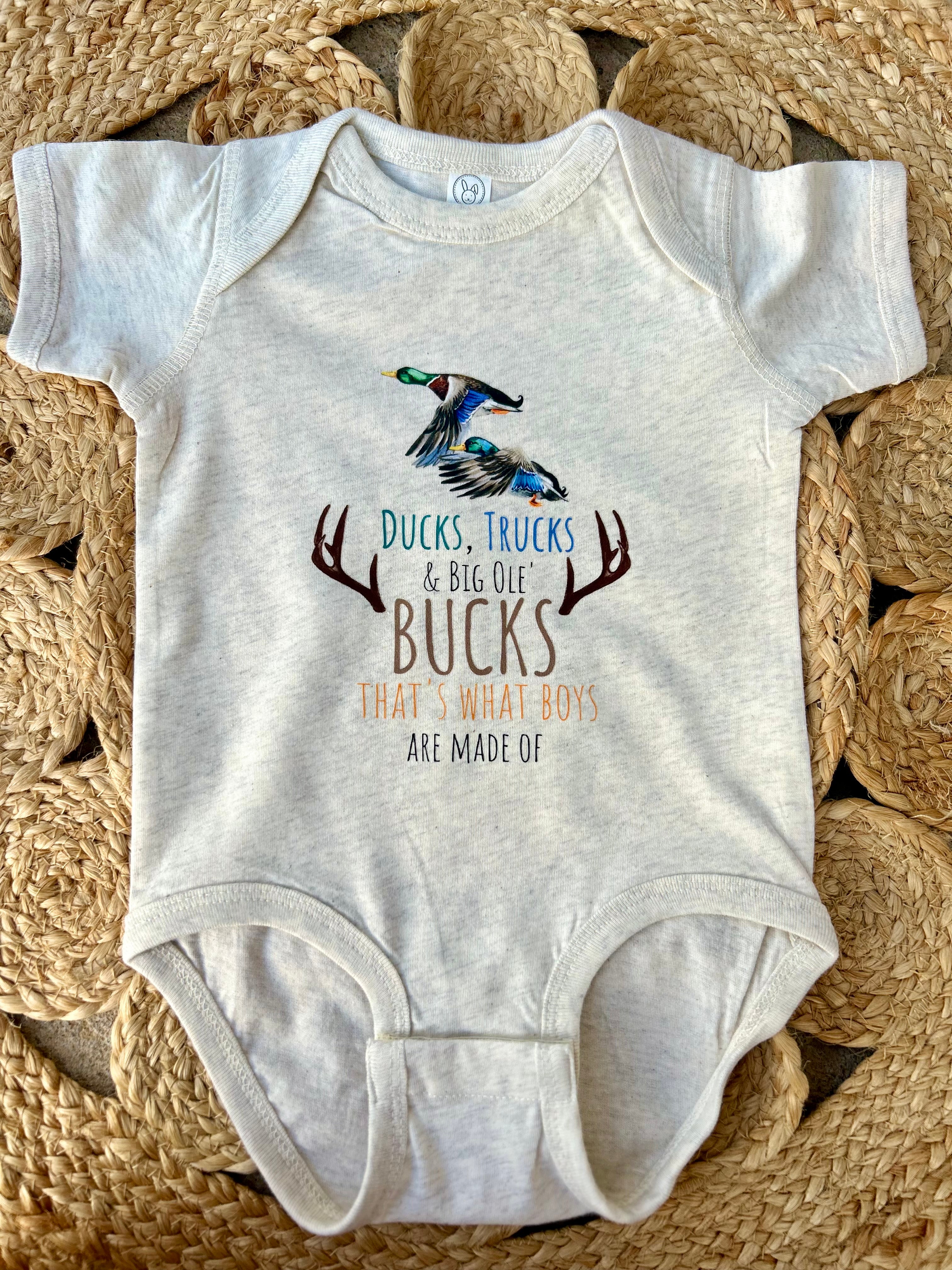 Ducks, Trucks & Bucks Onesie