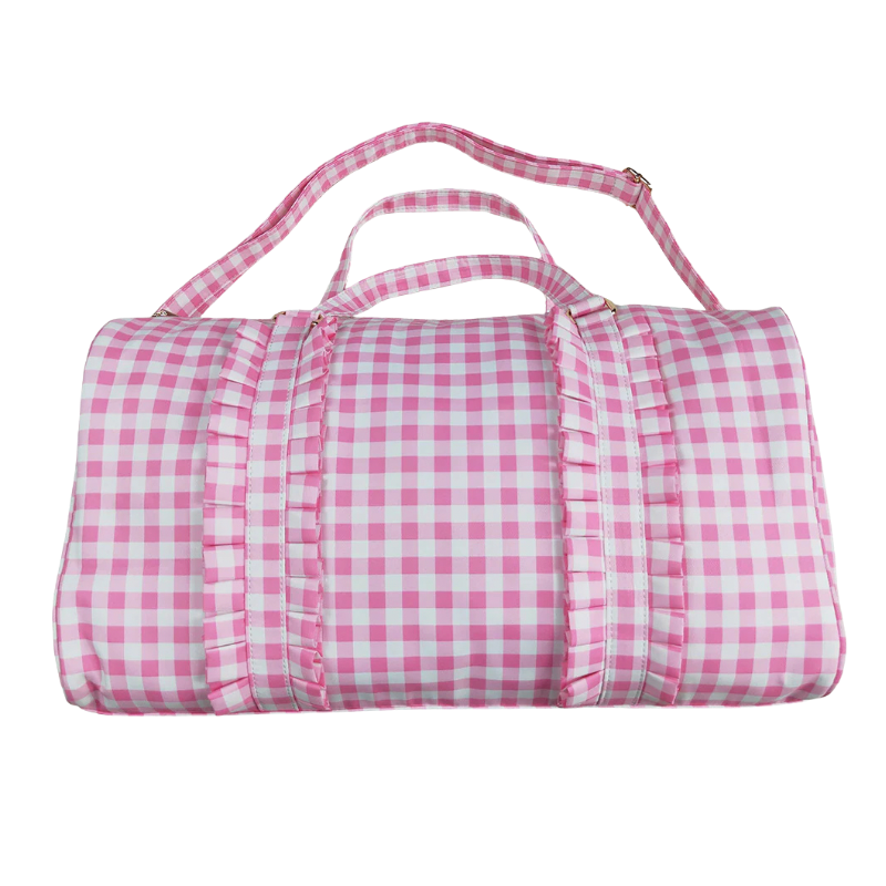 Pink Gingham Duffle Bag