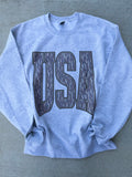 Camo USA Crewneck | Ash