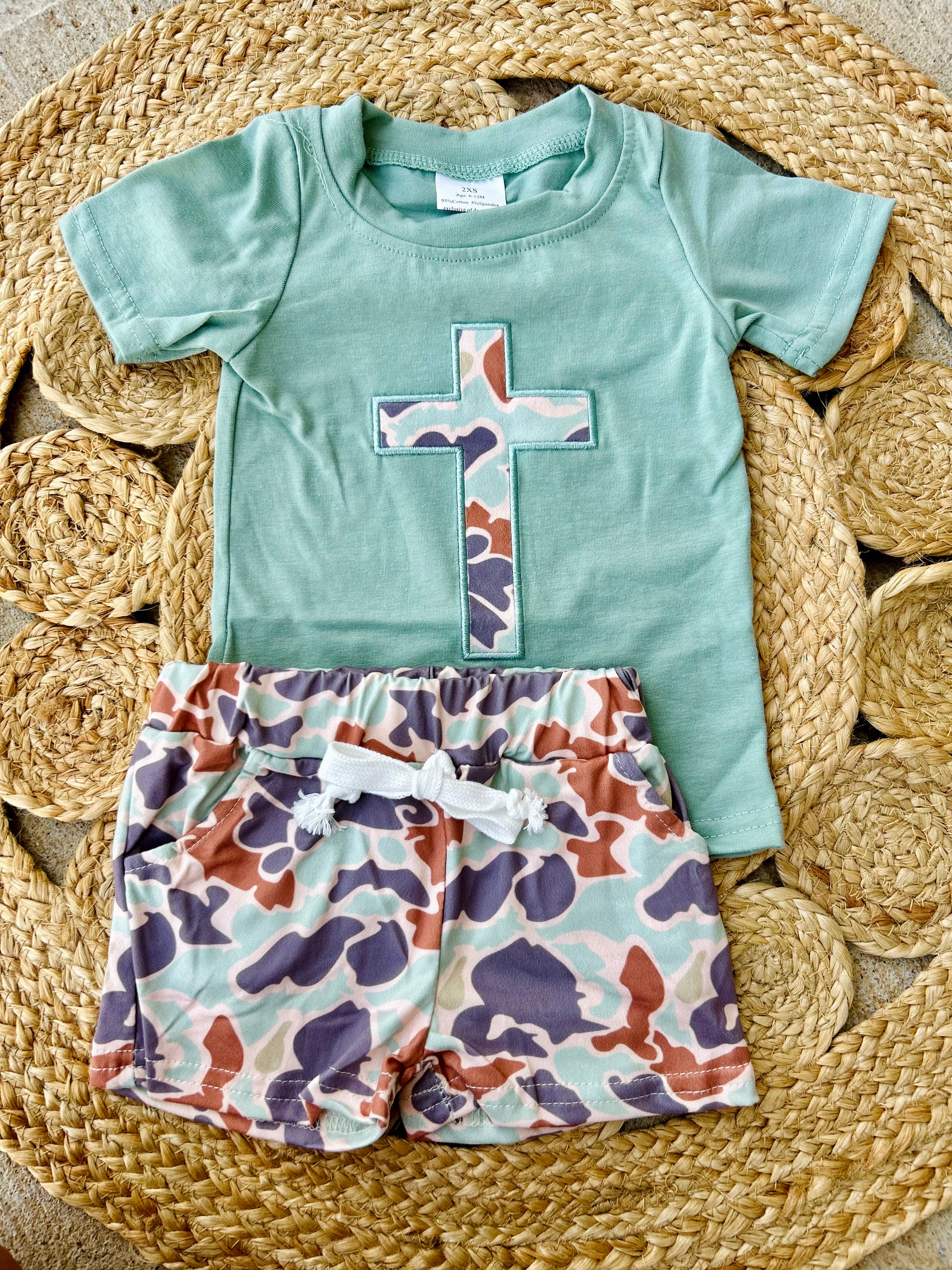 Camo Embroidered Cross Set - Preorder