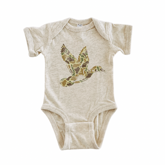 Distressed Camo Duck Onesie