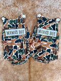 Retro Camo Mama’s Boy Embroidered Romper