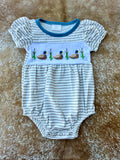 Girls Embroidered 3 Ducks Bubble - Preorder