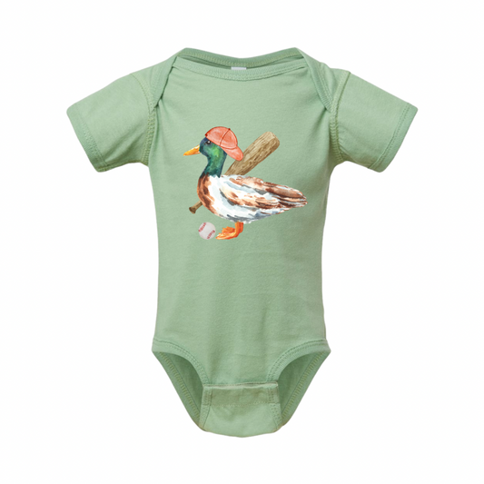 Baseball Duck Onesie - Sage