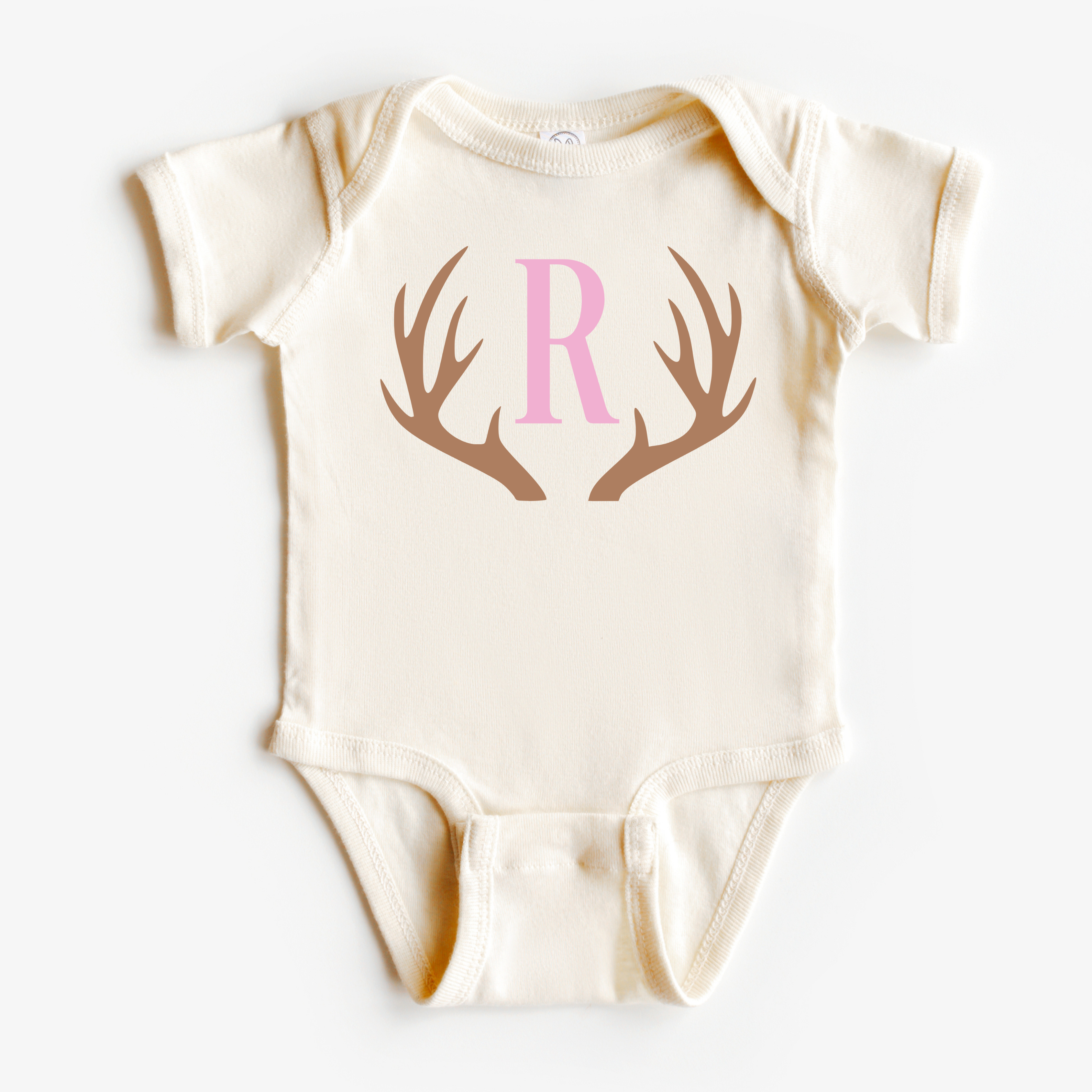 Custom Antler Letter Onesie