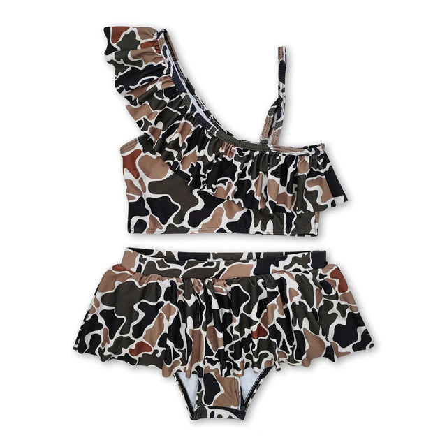 Retro Camo Girls Swimsuit - Preorder