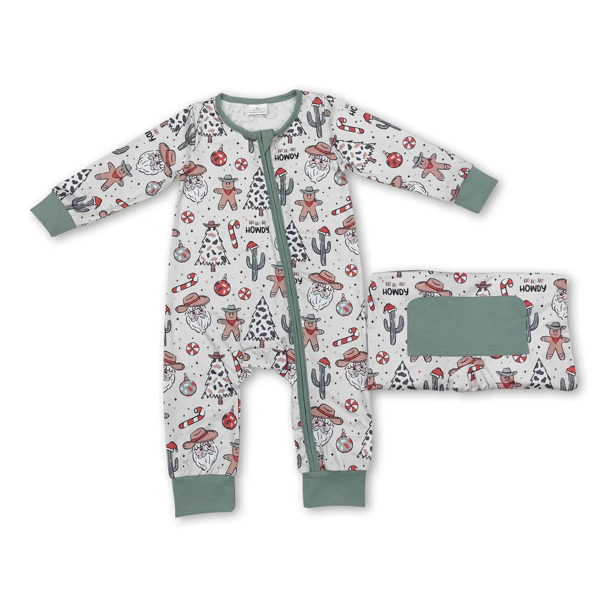 Western Christmas Zippy Romper
