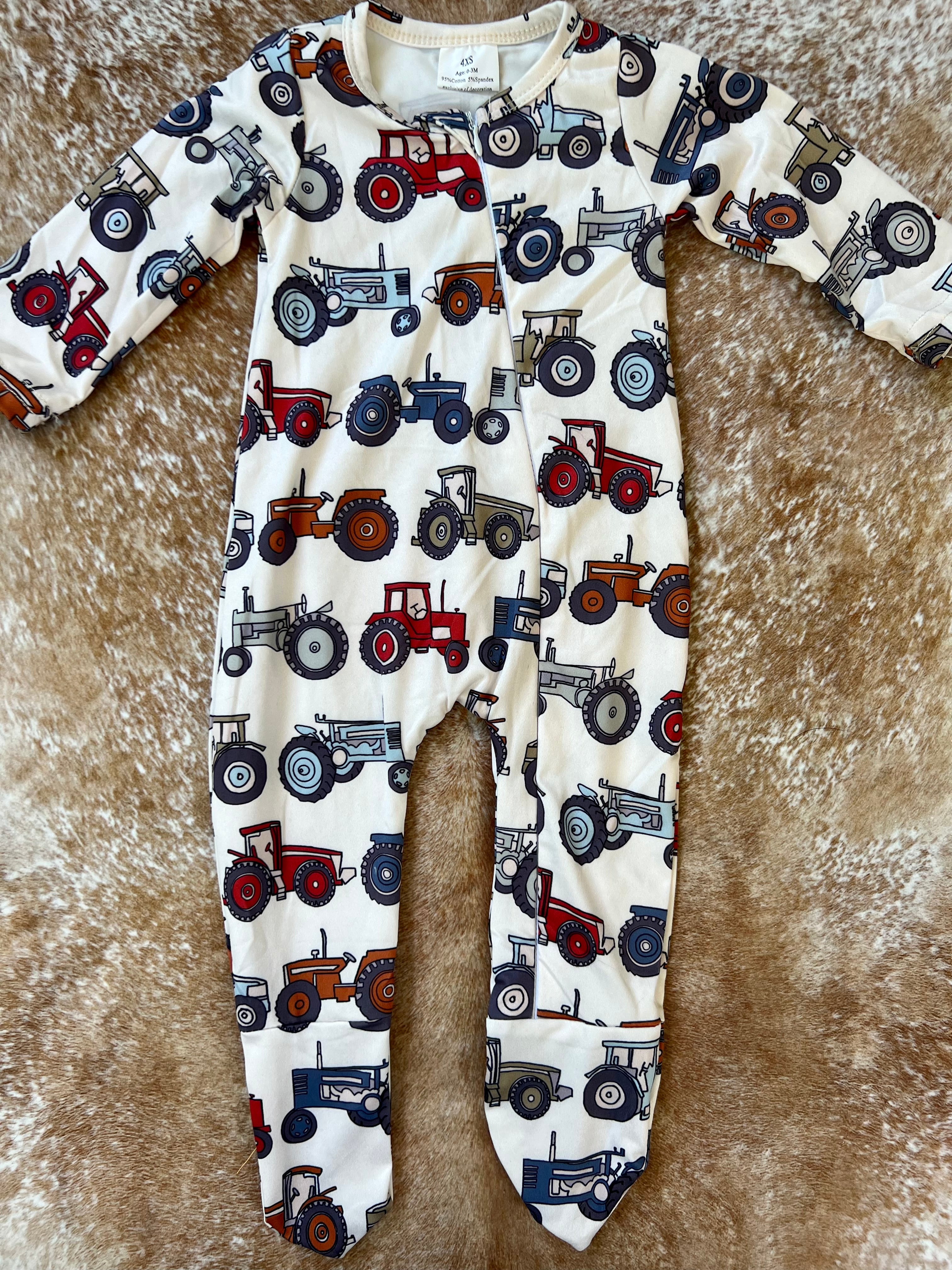 Retro Tractor Footie - Preorder