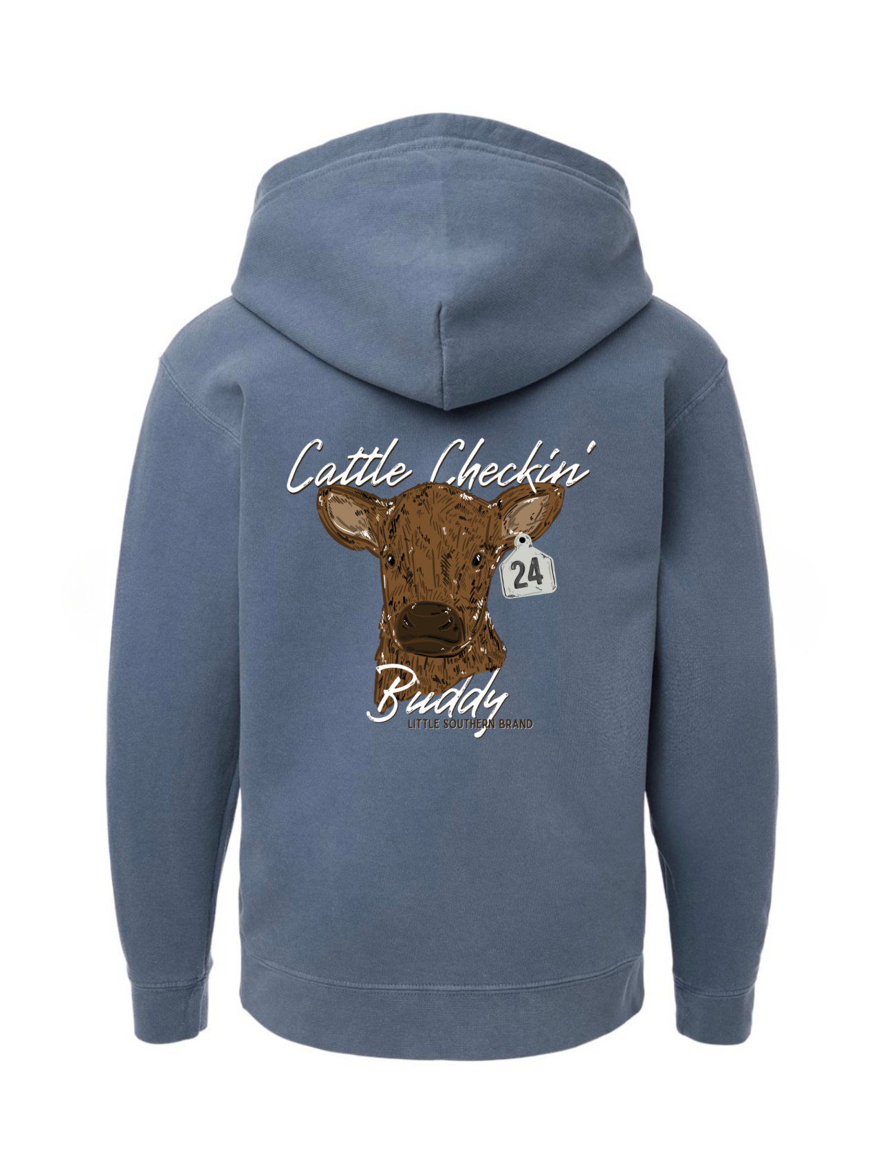 Cattle Checkin’ Buddy Hoodie - Denim