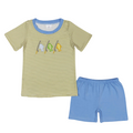 Yellow Striped Embroidered Fishing Set - Preorder