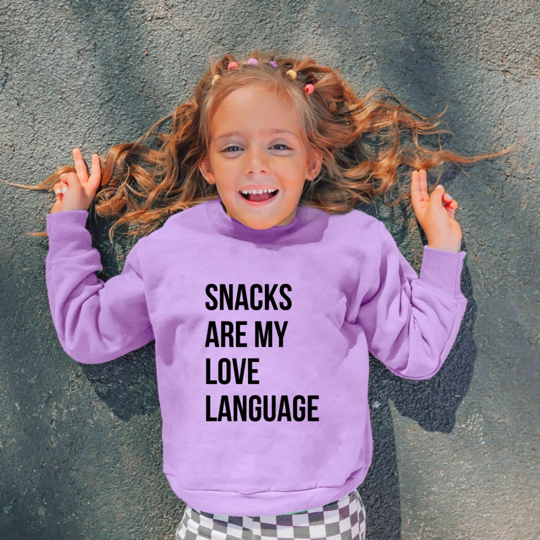 Snacks Are My Love Language - Purple Crewneck