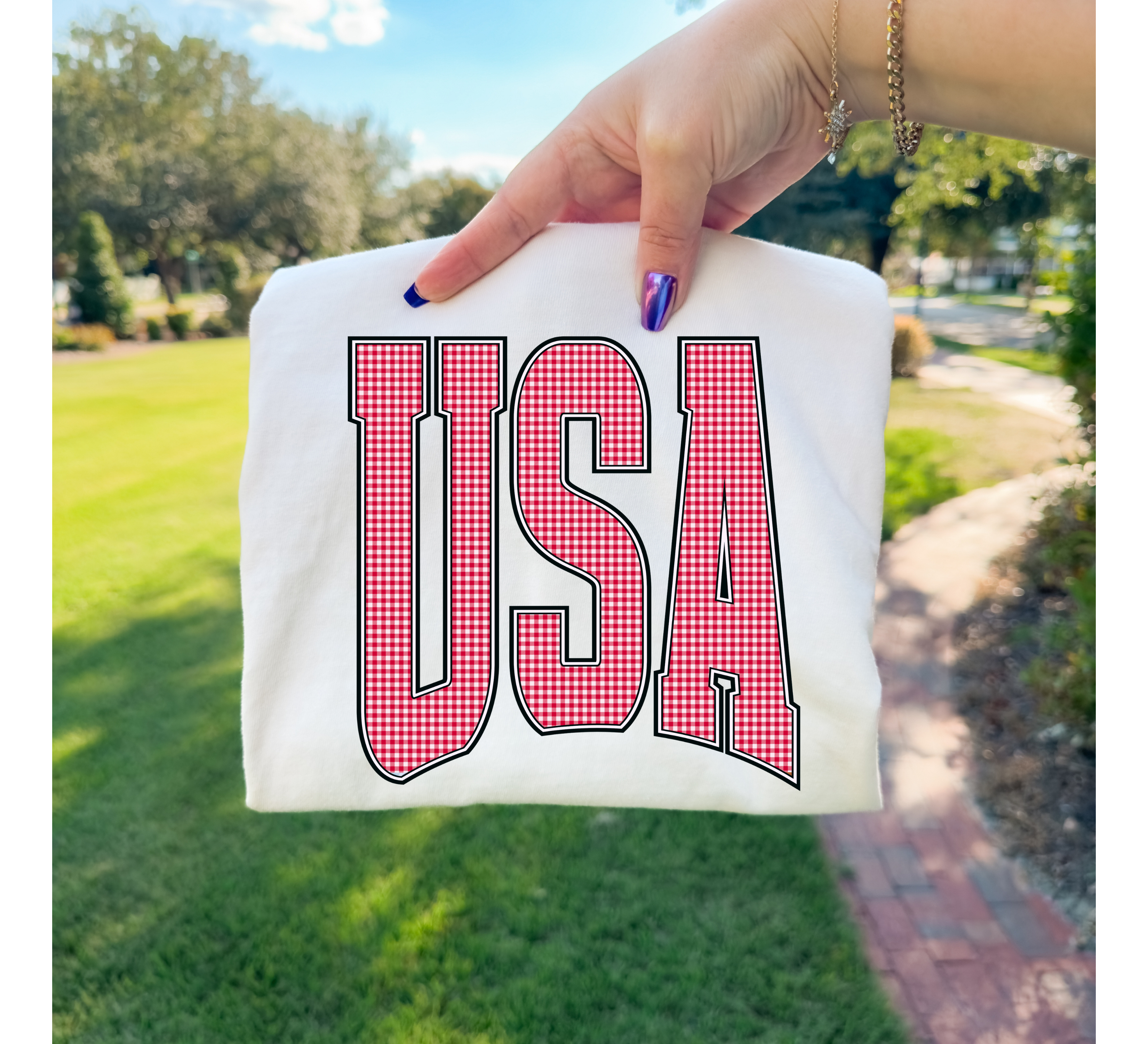 Red Gingham USA | Ivory