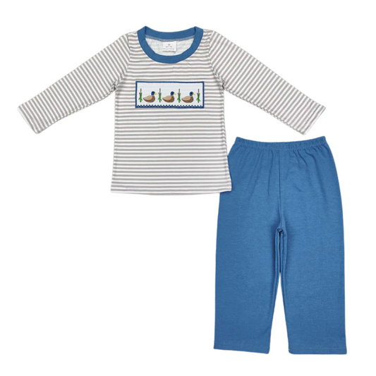 Striped Mallard Ducks Pants Set