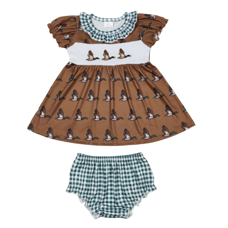 Embroidered Brown Mallard Duck Set - Preorder