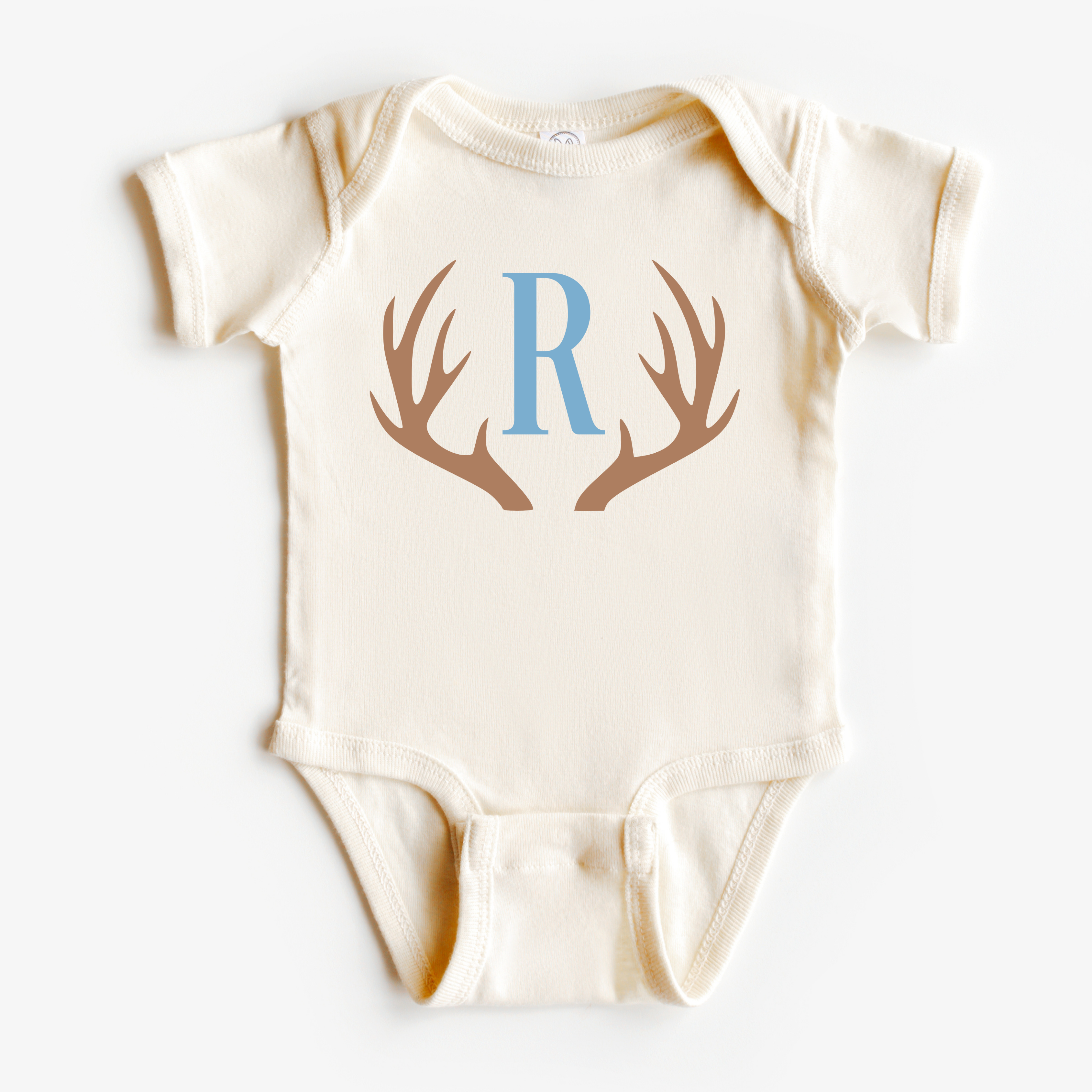 Custom Antler Letter Onesie