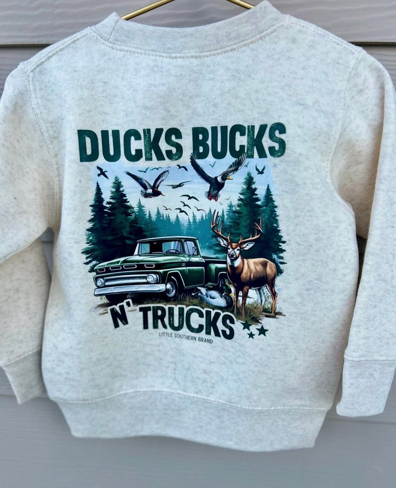Ducks Bucks N’ Trucks Crewneck - Natural Heather