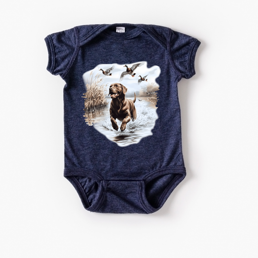 Duck Dog Onesie - Vintage Navy