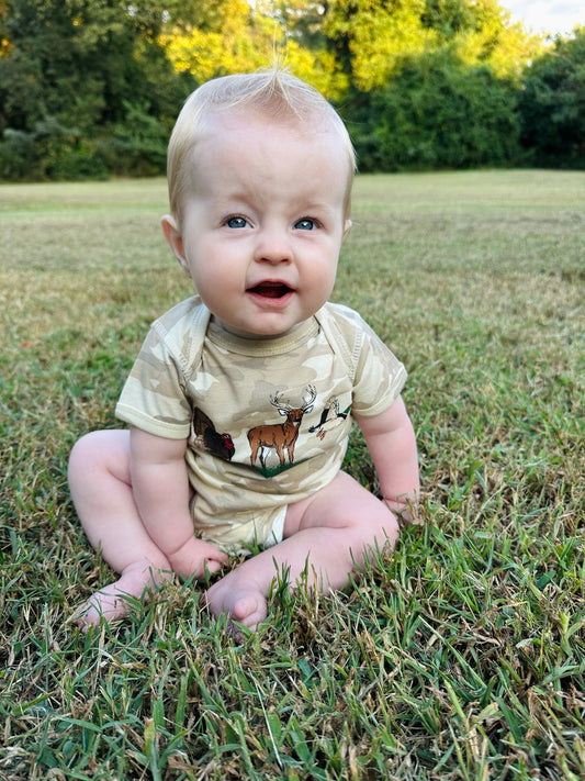 Turkey Deer Duck Onesie - Natural Camo
