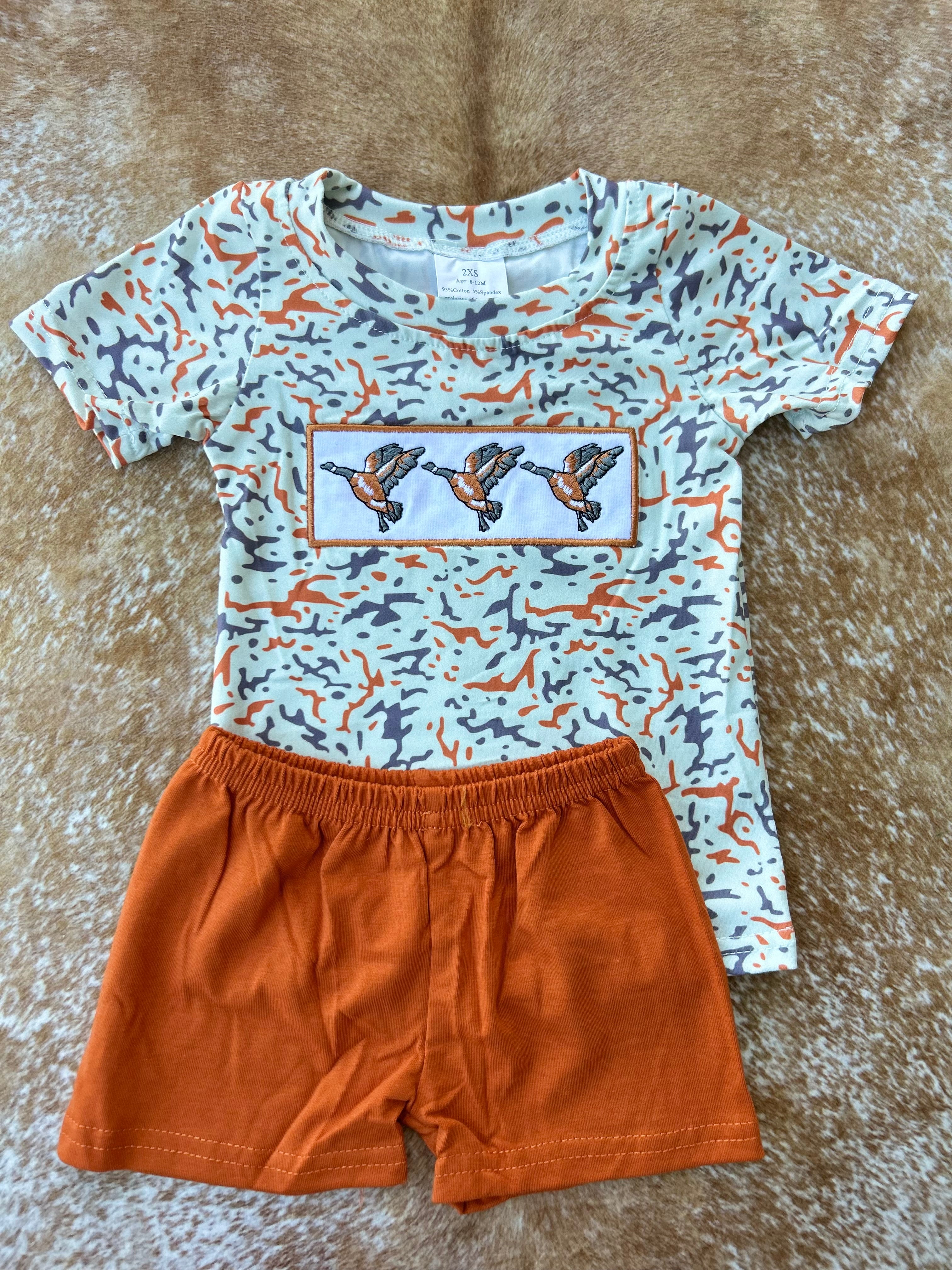 Orange Camo Embroidered Duck Set - Preorder