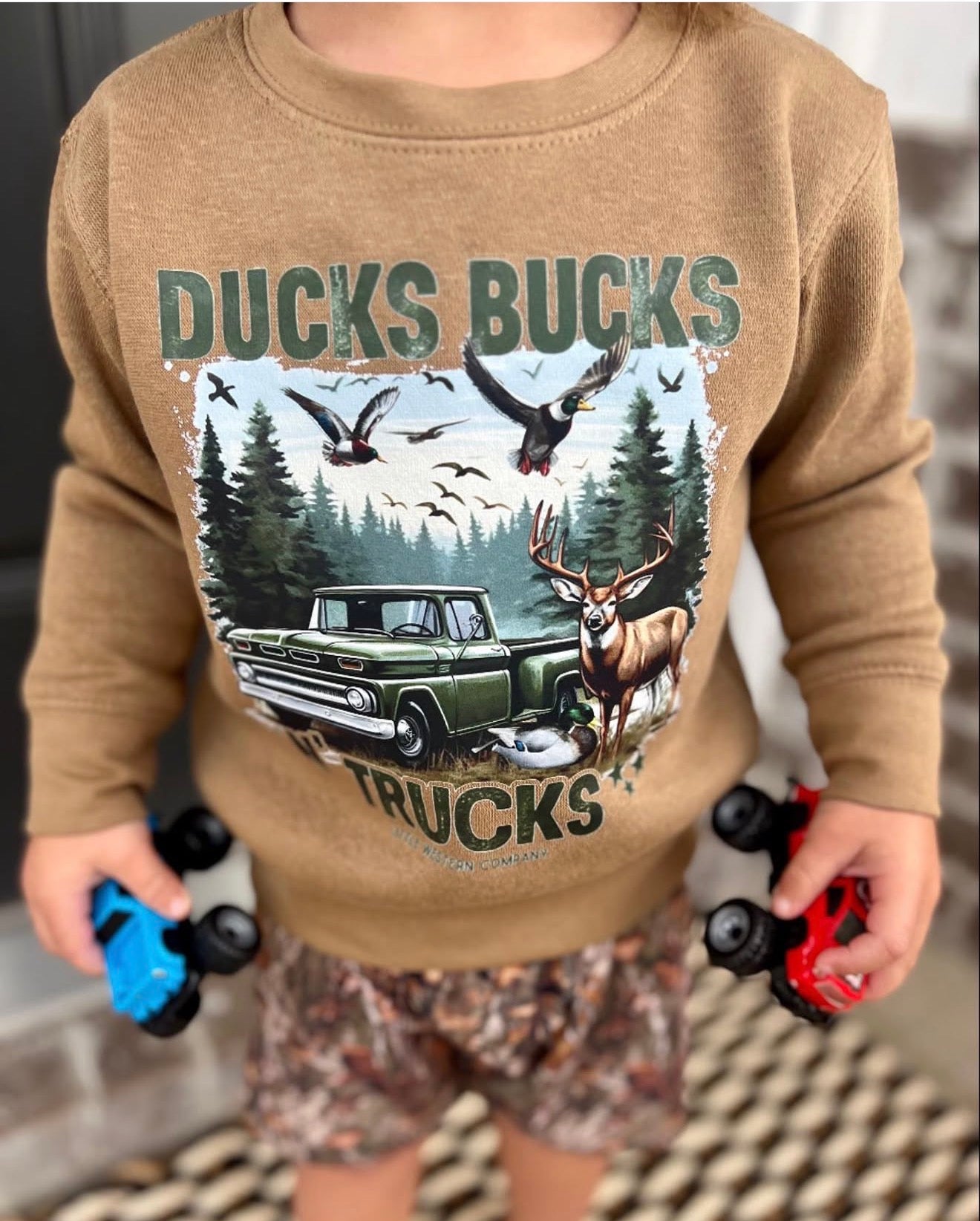 Ducks Bucks N’ Trucks Crewneck - Brown
