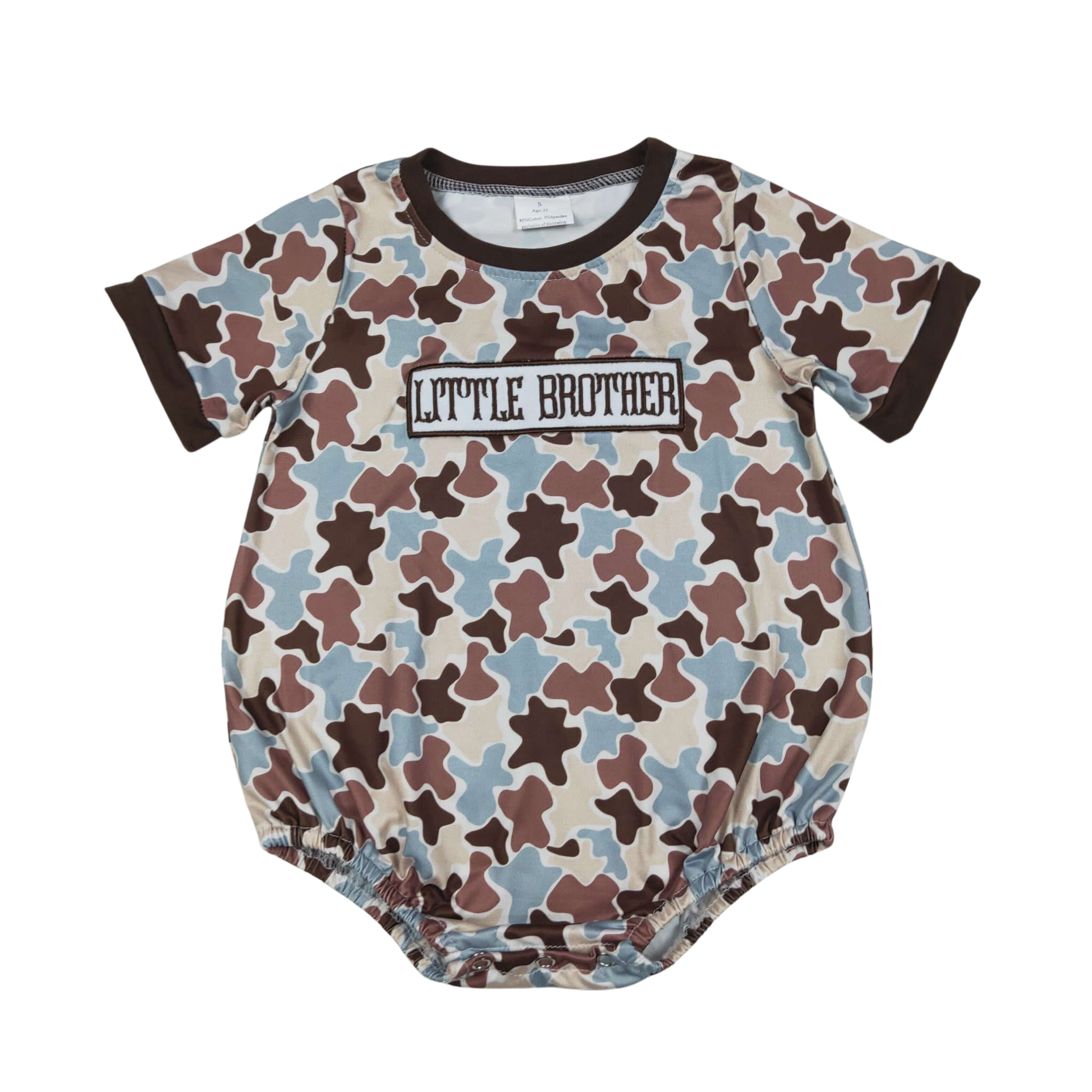 Embroidered Little Brother Camo Romper - Preorder