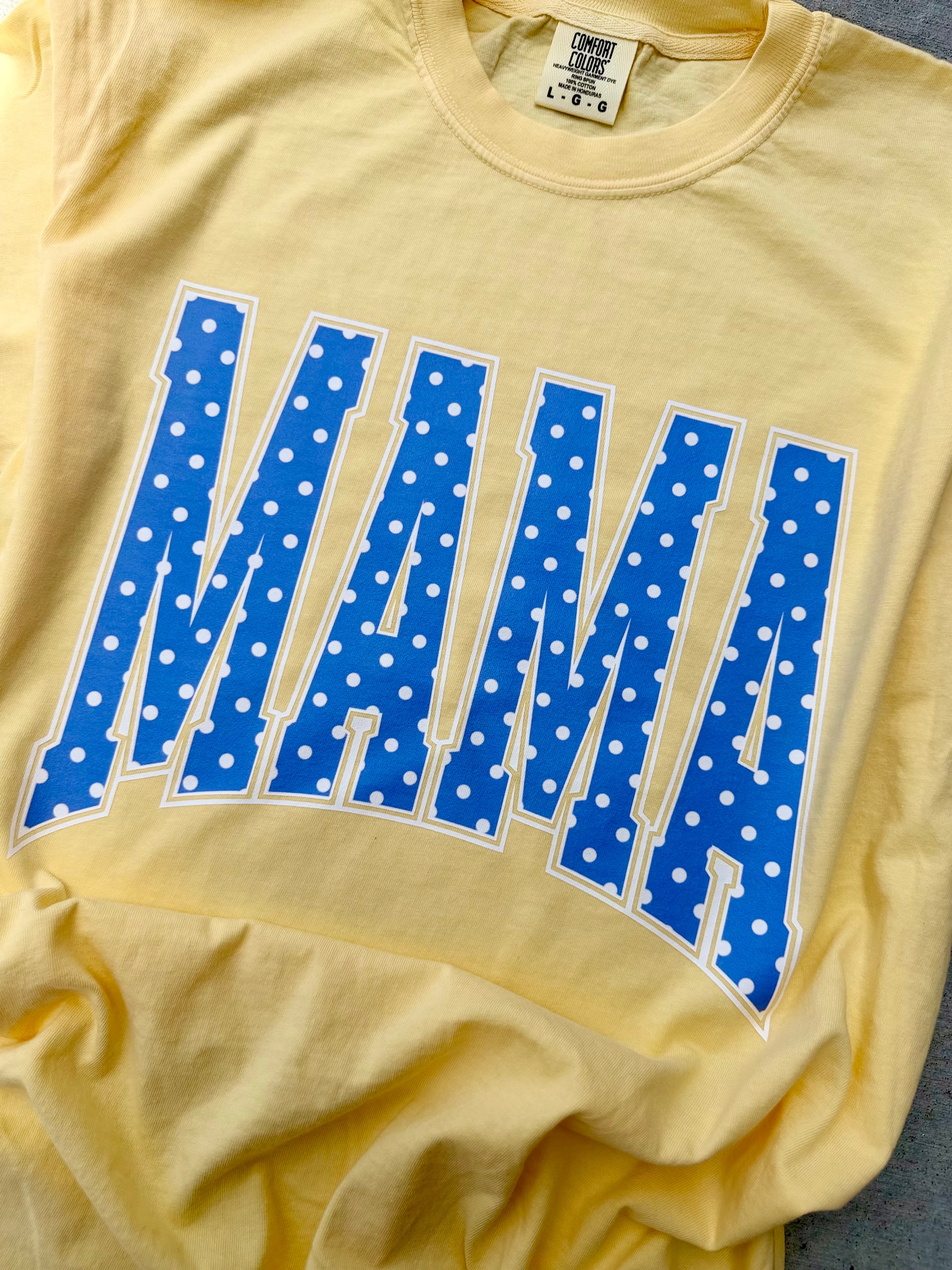 Blue Polka Dot MAMA Tee - Butter