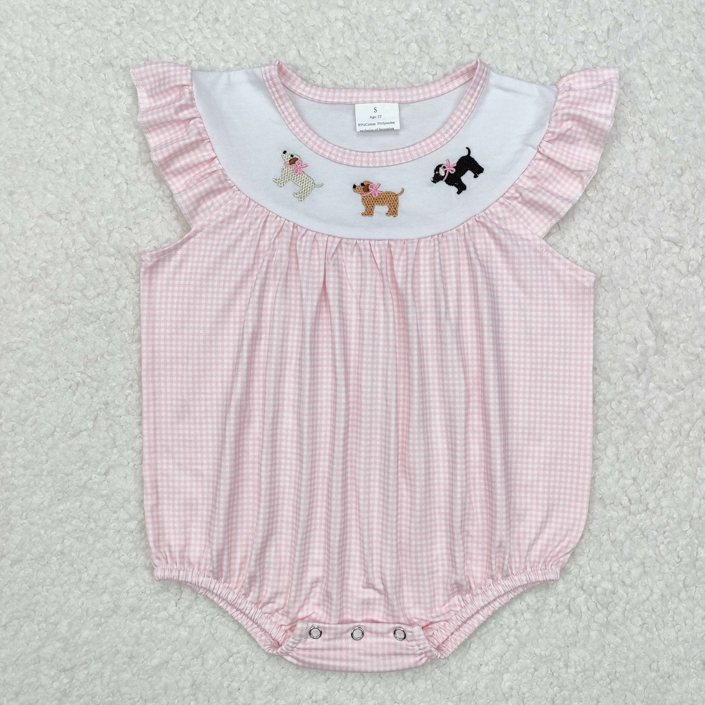 Pink Puppy Gingham Bubble