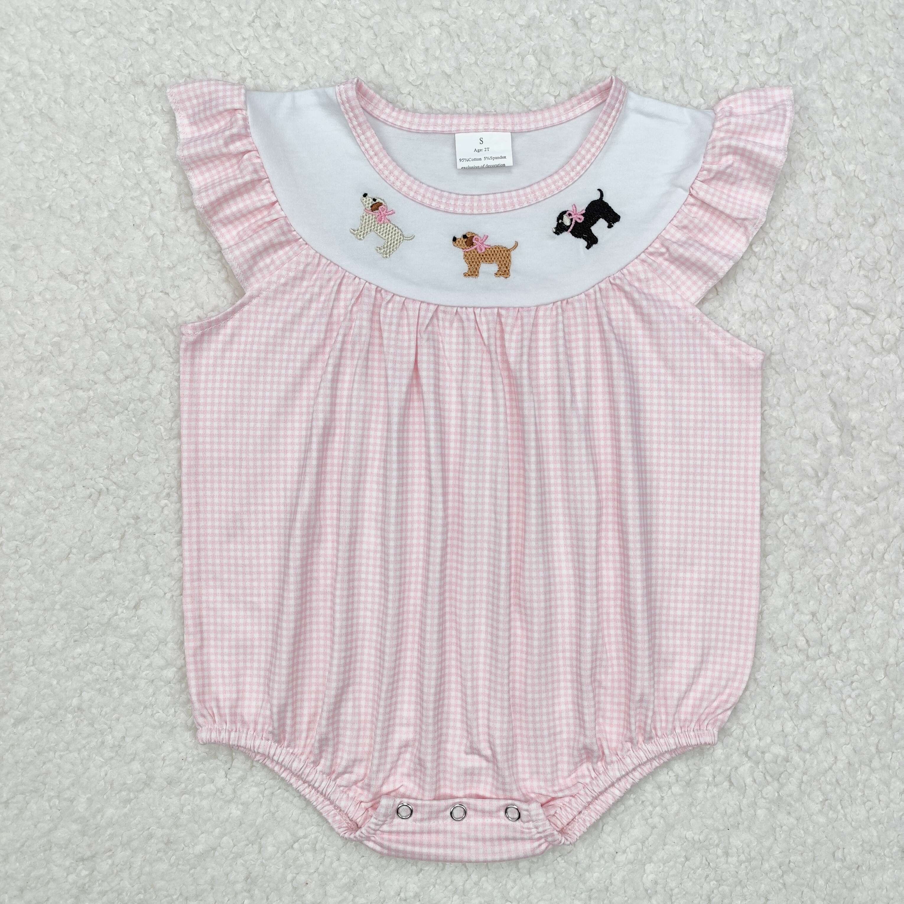 Pink Puppy Gingham Bubble - Preorder