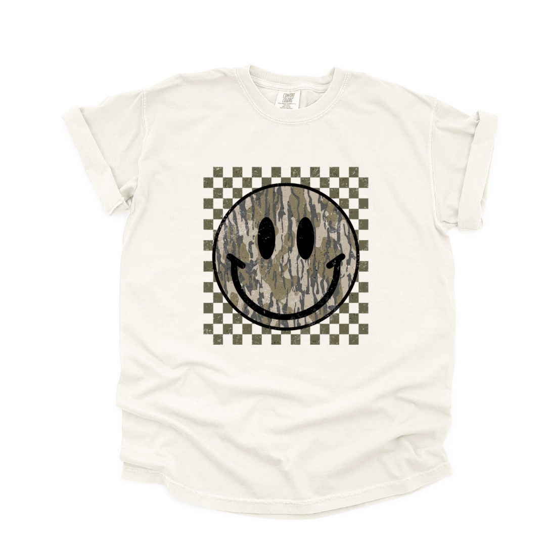Smiley Face Graphic Tee - Ivory