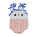 Embroidered Labs Bow Romper - Preorder