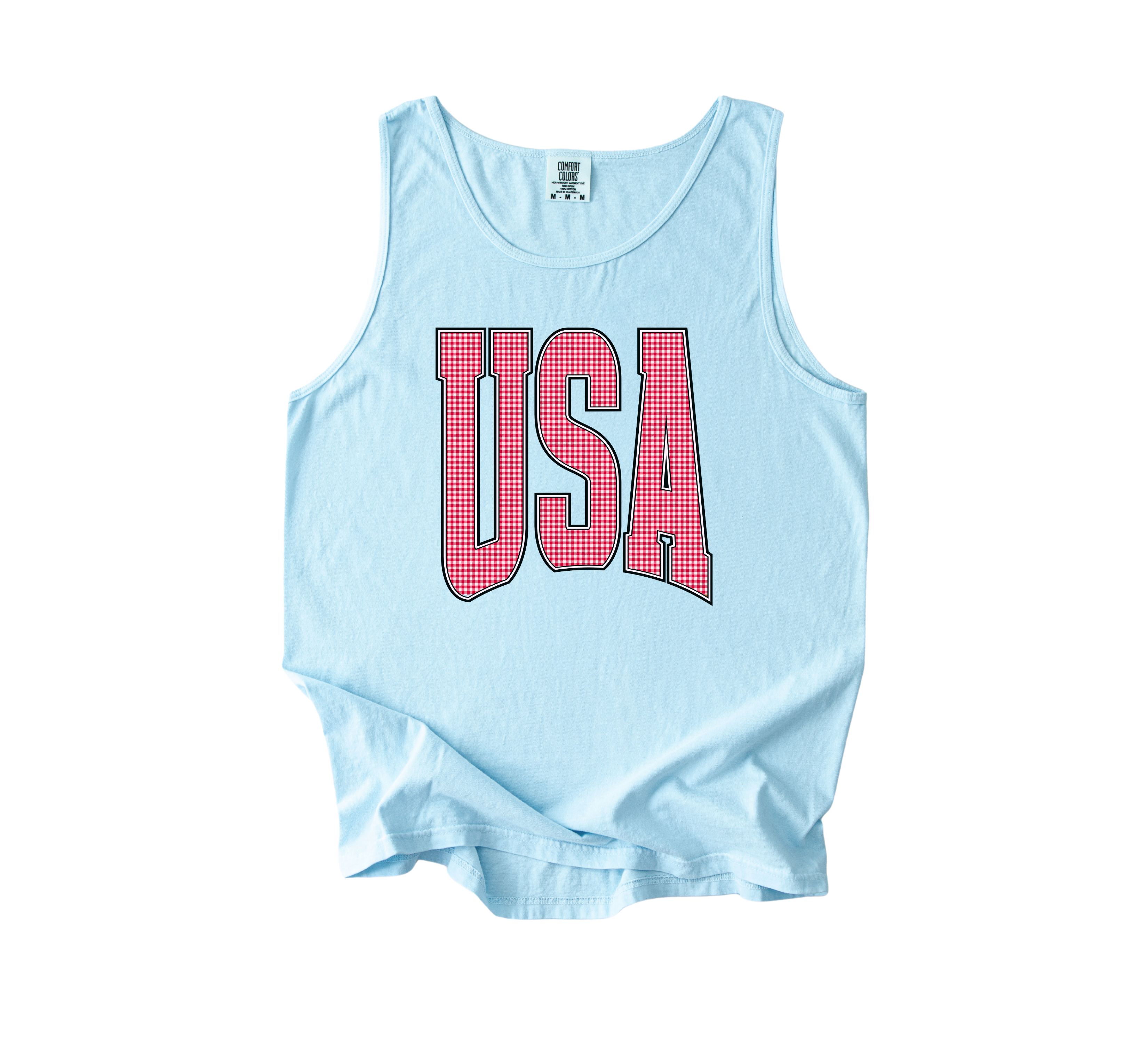 Red Gingham USA Tank | Chambray