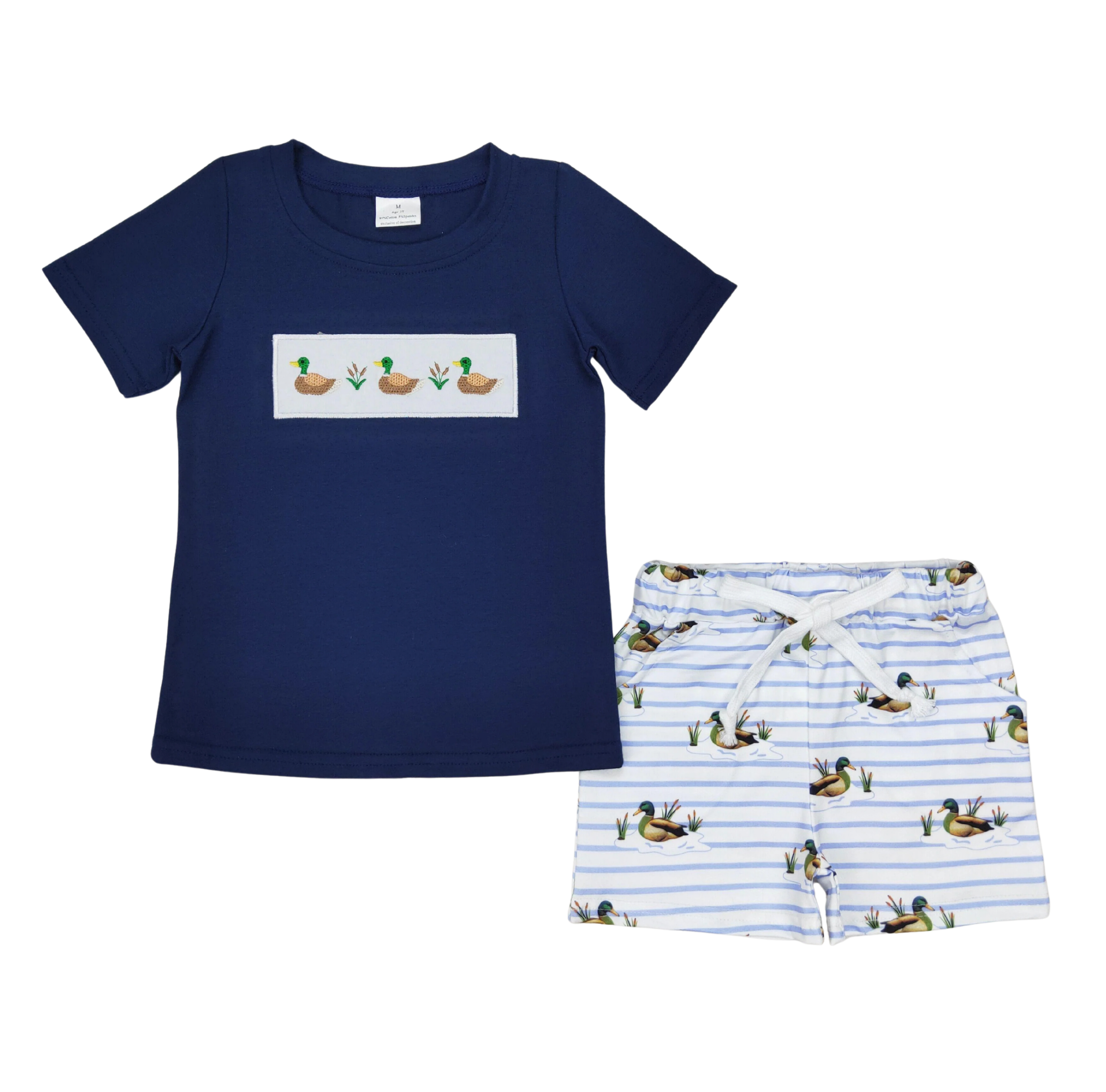 Embroidered Striped Mallard Set - Preorder