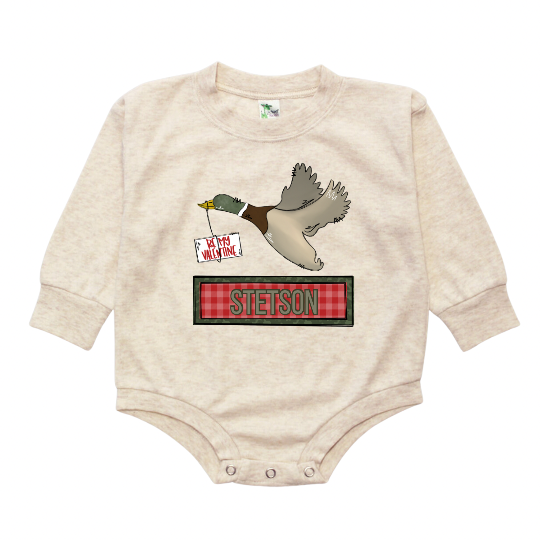 Be My Valentine Mallard Name Plate Bubble