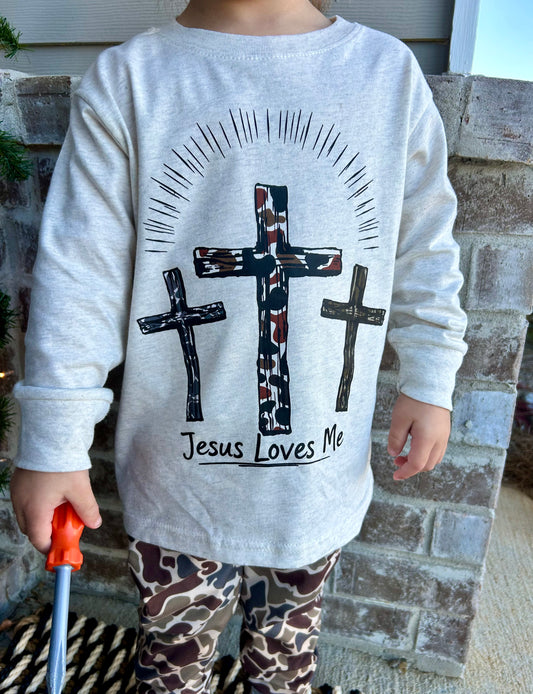 Jesus Loves Me - Natural Heather