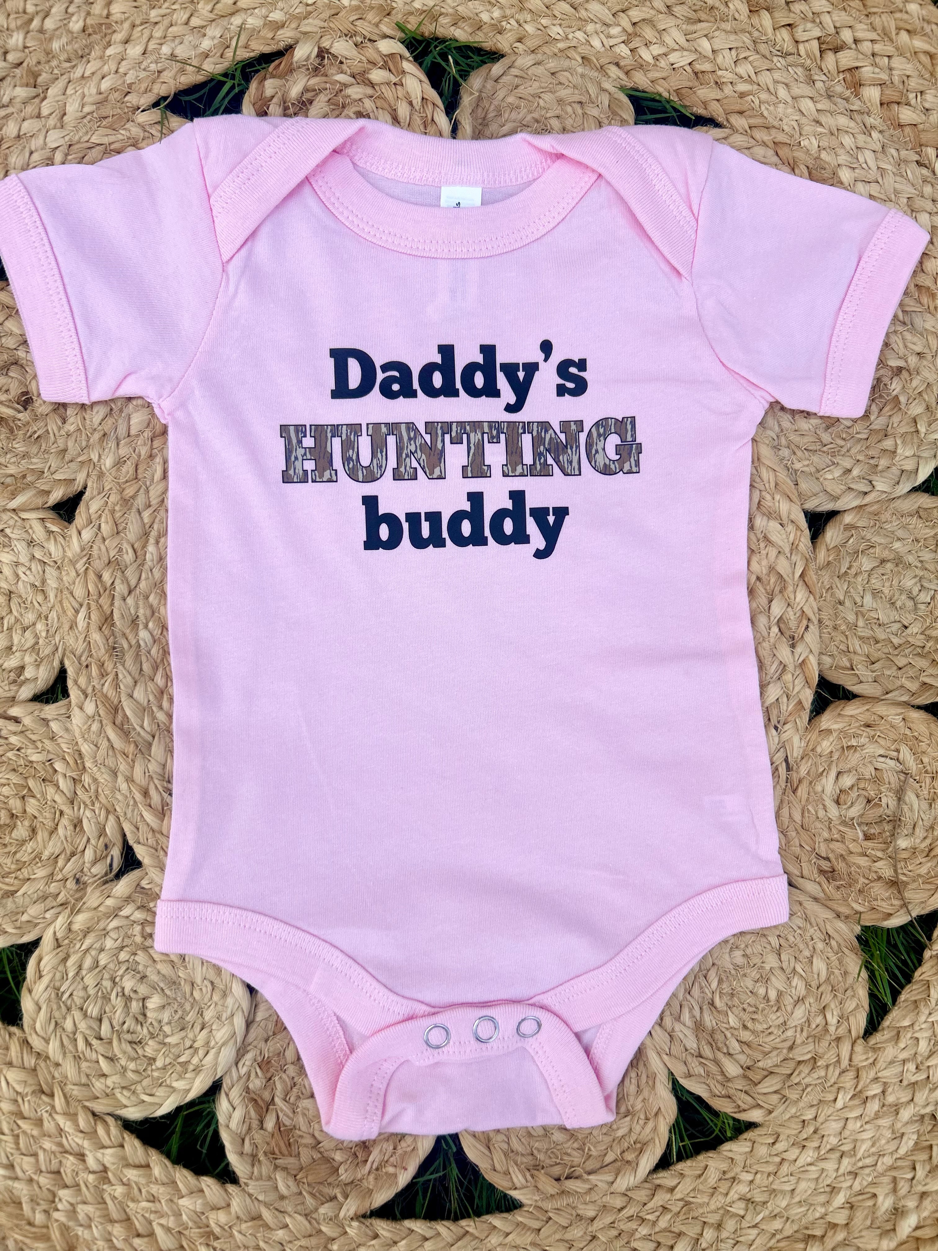 Daddy's Hunting Buddy Pink Onesie