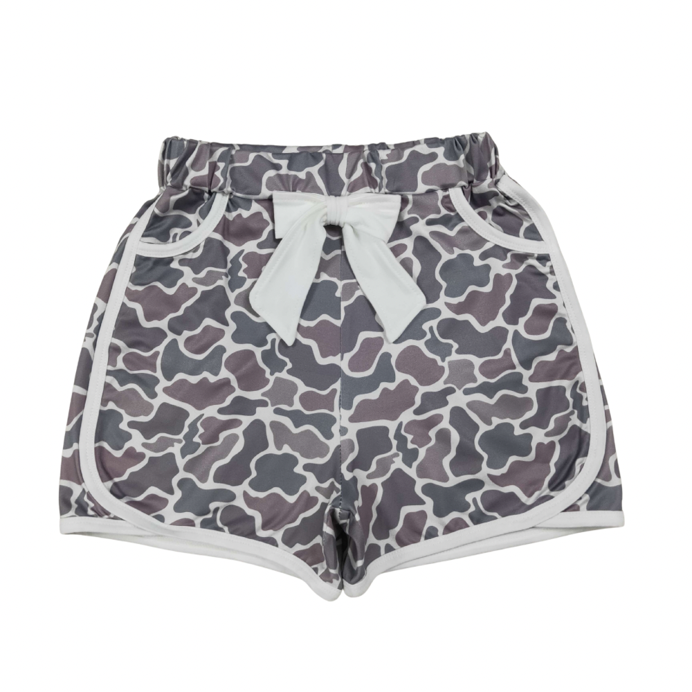 Grey School Camo Bow Shorts
