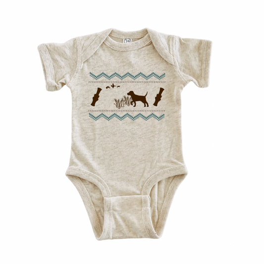 Faux Stitching Duck Dog Onesie